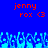 Blue background with red text 'jenny rox <3' repeated twice above a blue pixelated wave pattern.