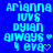 Pixelated blue background with repeated cyan text and green heart symbols arranged in a pattern