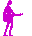 A static image of a purple silhouette figure playing an electric guitar in various poses across four vertical