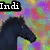 Four black horse head silhouettes on a multicolored pixelated background with text labels above each horse.