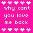 Pixel art contact sheet of an animated icon featuring repeated heart borders and text on a bright pink background, with two identical frames showing the same design.