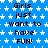 Blue background with white stars and repeated text 'Girls just want to have FUN!' in black pixelated font.