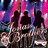 Pixelated image of silhouetted figures on a stage with pink and purple lighting, featuring white text elements 'i', '<3', and 'JB' in the upper right corner.