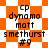 Animated icon with orange and white background patterns displaying text "cp dynamo matt smethurst #9" in black pixelated font.