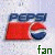 Pepsi logo with red, white, and blue colors above green 'fan' text on a light background.