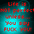 Red pixelated text on a teal gradient background reads "Life is NOT perfect!NOT perfect unless... You say FUCK YOU!" in four identical