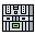 Four -based pixel art arranged in a layout, each with black-outlined geometric shapes and green accents on gray backgrounds