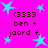 Bright pink background with light blue star shapes and repeated text elements in dark brown pixelated font.