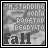 25 identical square showing a pixelated text-based animation with cyan and gray lettering on a textured background