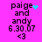 Pixelated text on bright pink background with cyan animation effects near 'paige' and 'and'