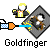 Pixel art animation of a figure in yellow and black attire holding a blue-and-orange device emitting sparks toward a diamond-shaped object with two figures inside.