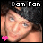 Animated contact sheet of a person wearing a black cap with 'Bam Fan' text, showing heart icon changes across 12 frames in a 4x3 grid layout.