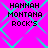 Pixelated text 'HANNAH MONTANA ROCK'S' on bright pink background with cyan diamond pattern