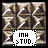 identical square icons with a metallic diamond-pattern background and white text reading "IMA STUD." in the bottom-left corner