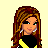Pixel art contact sheet showing multiple frames of a cheerleader character in yellow and black uniform with pom-poms, including full-body, close-up, and partial views on light background.