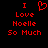 Red pixelated text and heart symbol on black background, with identical static frames side-by-side.