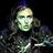 Pixelated image of a person with long brown hair against dark background, green screen text reading "no good deed will I do AGAIN!!" in blocky font.