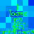 Pixelated blue background with green text repeating 'I love my girl' in a scattered, overlapping pattern