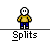 Pixel art character in yellow shirt and blue pants shown in six distinct poses with text labels beneath each.