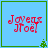 Four identical light blue square with green borders display red pixelated text 'Joyeux Noël' and small green Christmas tree icons in the bottom-right corner of each
