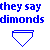 Blue text and a diamond outline on white background with brown 'in dirt' sections, static image.