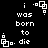 Black background with white pixelated text and small square icons arranged in a pattern, showing repeated phrases and symbols