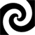 Black and white spiral pattern with alternating black and white curved segments forming a continuous swirl across multiple tiled sections.