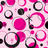 Pink background with overlapping black and pink circles; white text 'EMILY!' on a bright pink rectangle.
