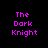 Four display 'The Dark Knight' text in purple pixelated font against different backgrounds