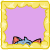 Animated contact sheet of a blue cat-like character with pink ears and body peeking from behind a purple frame, transitioning between visible and hidden states with text "Peek a Boo!" appearing in later frames.