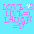 Pixelated pink text 'LOVE LIVE LAUGH' with equals signs on a light blue background, featuring an animated heart and sparkles.