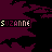 Pixelated icon with 'SUZANNE' text in a rectangular box over dark purple and black cloud-like background, showing animation changes across frames.