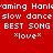 Red and black pixelated text displays repeated phrases including 'slow dance', 'BEST SONG', and '*love*' across multiple