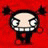 Pixelated character with large eyes and a wide grin on red background, next to black with white text "AnimeIM" and "com"