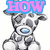 A pixelated giraffe with gray and white patches, blue nose, and pink text overlays reading HOW CUTE IS THIS?! in four