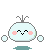 Pixelated character with light blue body, pink cheeks, and gray antennae, shown in four variations with different arm positions and a teal base.