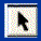 Two pixelated cursor icons side-by-side on a blue background, each with a black arrow shape on a checkered patterned background.