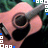 Animated contact sheet of a pink acoustic guitar icon with blue and white pixelated border elements across 8 frames.
