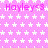 Pink background with white star pattern and repeated 'Hayley<3' text in pink, static image.