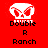 Red background with white skull icon and black text 'Double R Ranch' below it, displayed in a with three identical instances