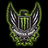 Pixelated green and silver emblem with wings, surrounded by text reading 'Unleash the Best <3' on black background.