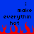 Blue background with black pixelated text reading 'i make everythin hot' and red pixelated flames at the bottom.