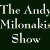 Animated contact sheet of a character from The Andy Milonakis Show with text overlays across multiple frames showing phrases like "I bet you in a race" and "BITCH!!" on a light green background.