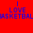 Red background with blue text repeating 'LOVE' and 'BASKETBAL' in a pattern, featuring white rectangular overlays that shift position across frames