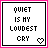 A 3x3 contact sheet of pixel art frames showing variations of a text-based icon with "QUIET IS MY LOUDEST CRY" and heart symbols, each frame differing in border color, text coloring, and heart symbol style.