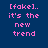 [fake].. it's the new trend text in pink pixelated font on dark blue background with purple highlight bars.