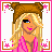 Animated contact sheet of a pixel art character with blonde hair and pink robe, showing facial expression changes across frames and text panels for a holiday-themed message.