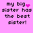Pixelated text on pink background with animated heart and sparkle effects replacing 'big' in four variations.