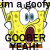 A 50x50 pixel animated contact sheet showing two frames of a Spongebob Squarepants icon with text overlays in black and cyan colors.