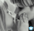 A grayscale image of a person's face with a blue star-shaped icon changing position across frames.